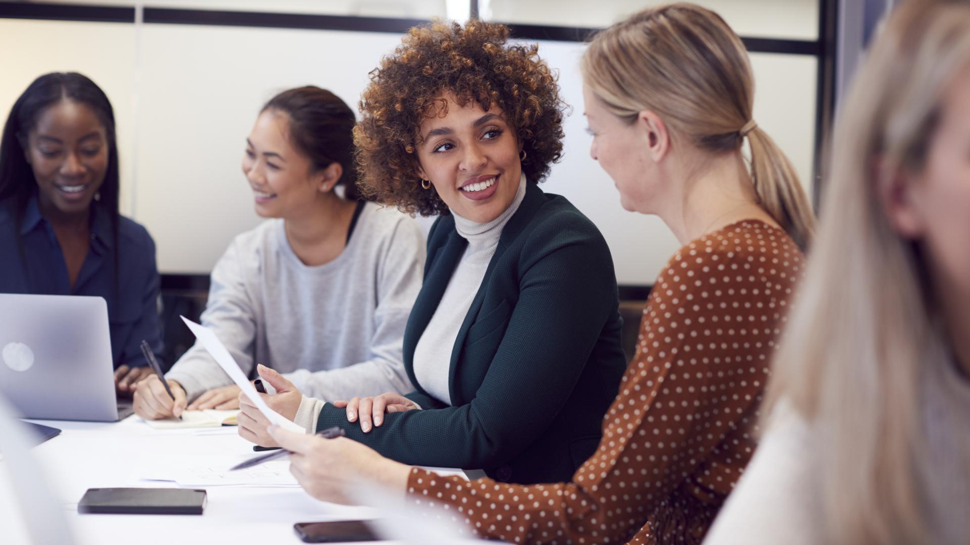 Women respecting each other in the workplace.